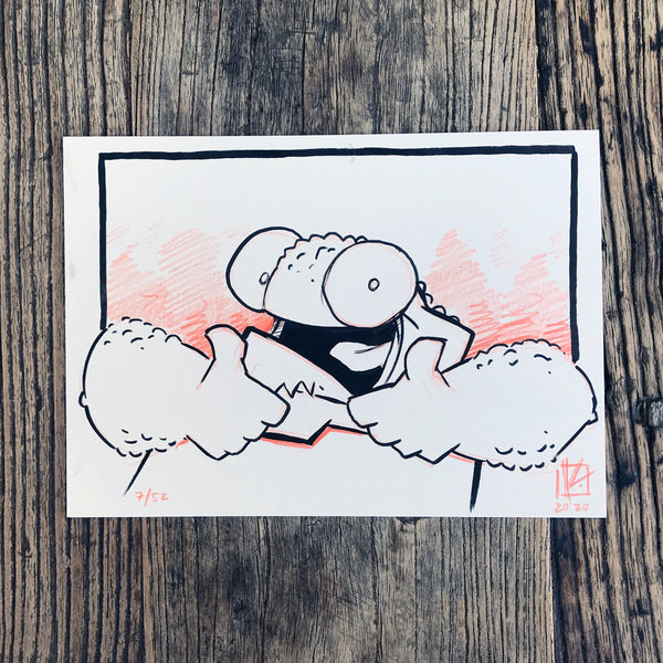COMMISSION - B&W Sketch Card