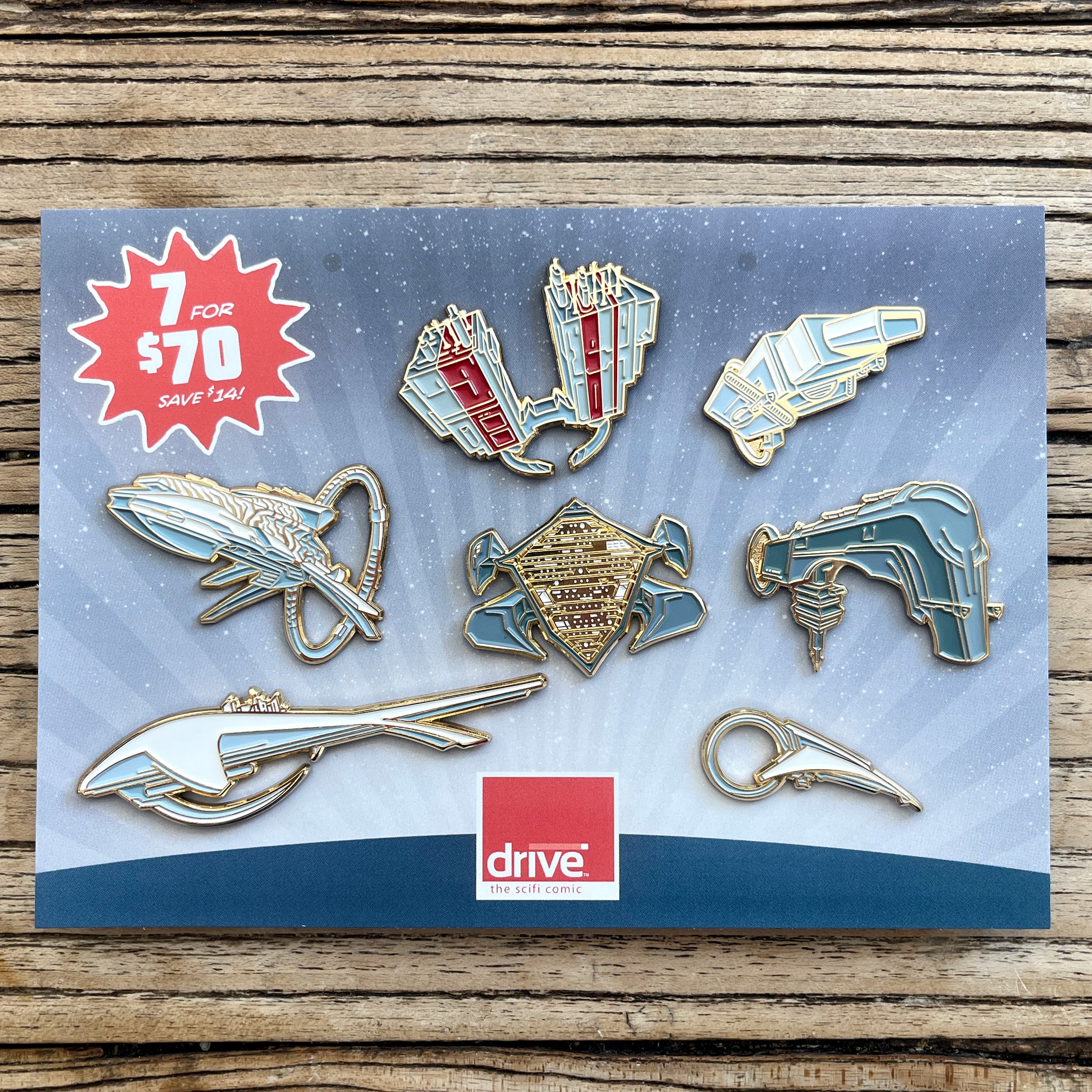 7 for $70 DRIVE SHIP PIN PACK!